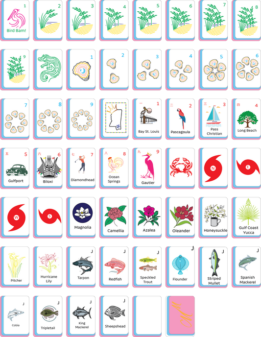 Coastal Mississippi Mahjong Tiles